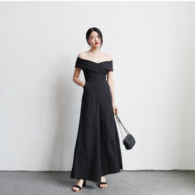 パンツドレス パーティードレス パンツ 黒 かっこいいパンツドレス 結婚式 お呼ばれドレス 20代 30代 40代 オールインワン 成人式 同窓会 食事会 謝恩会 創立記念 周年記念 女子会 入学式 卒業式 入園式 卒園式 演奏会 発表会