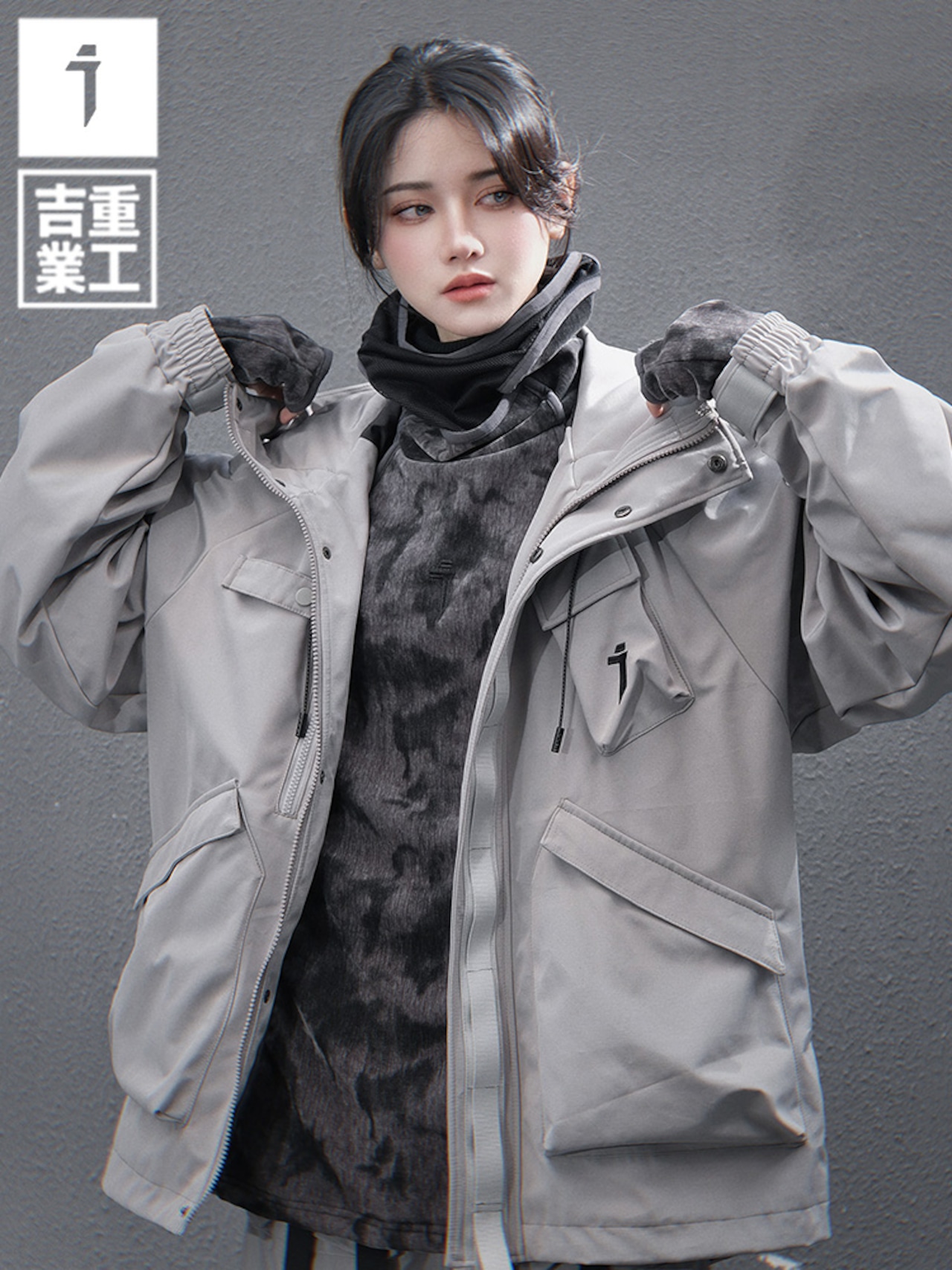 JIYEIND スタンドカラーフードマウンテンパーカー Gen.2