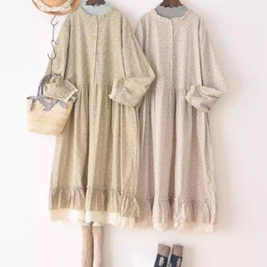 2色/ハーフボタン小花柄ワンピ ・10061 2色/ハーフボタン小花柄ワンピ ・10061