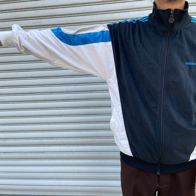 80s adidas アディダス トラックジャケット ベロアジャージ M-L相当