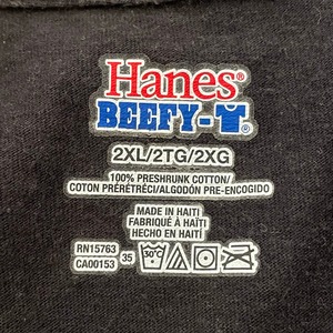 【Hanes】バックプリント Tシャツ ボート 企業ロゴ 2XL オーバーサイズ US古着 アメリカ古着