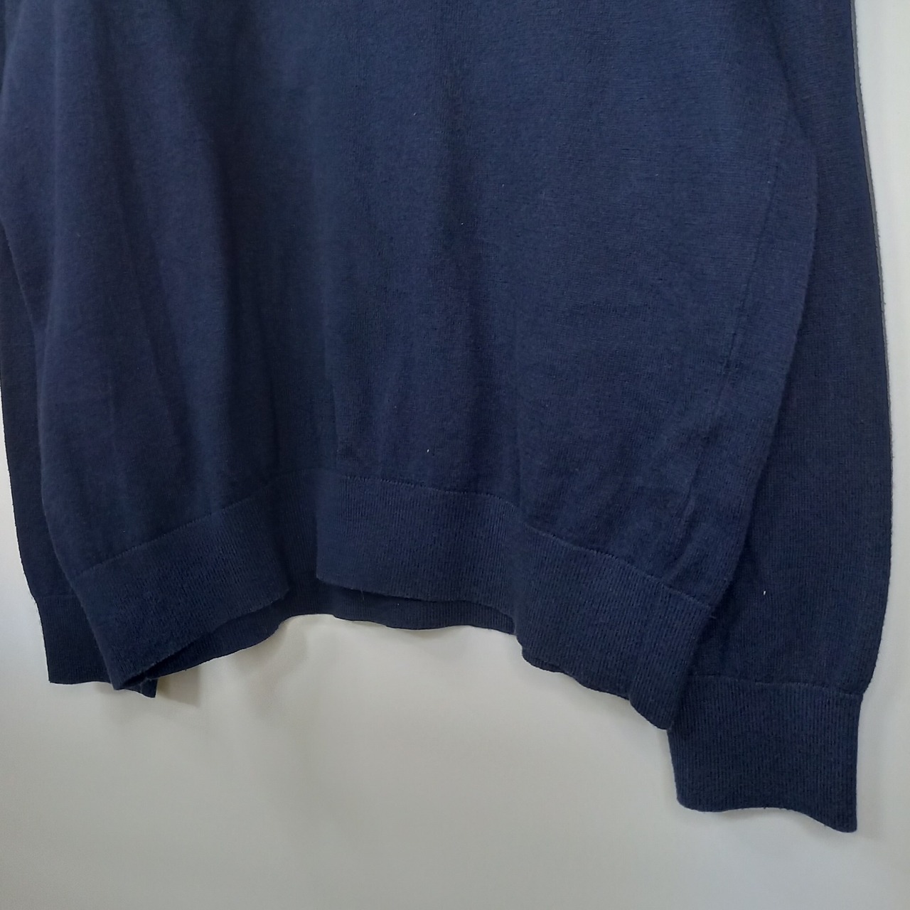 クレイボーン　Claiborne　サーモライト　ハーフジップニット　セーター　無地　ネイビー　L