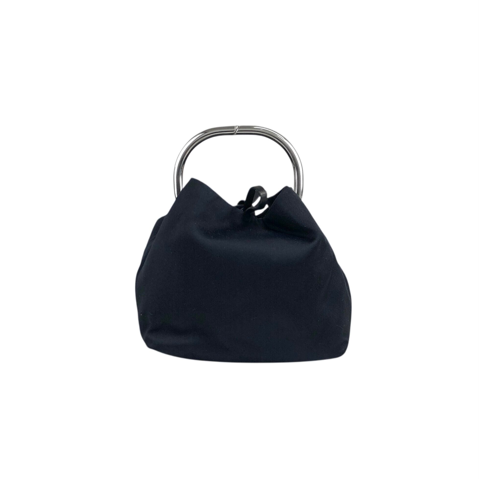 PRADA プラダ ハンドバッグ ブラック トライアングルロゴ サテン ミニ