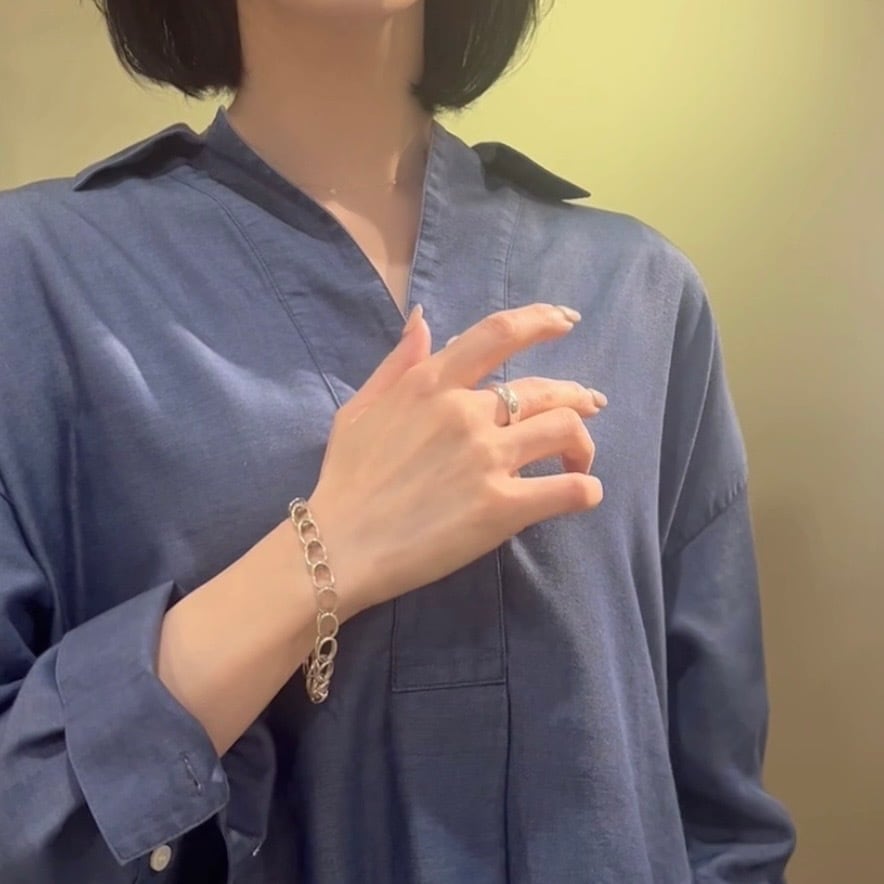 TIFFANY&CO. 】2049 Wリング リンクチェーン／シルバー925／19cm／秋冬