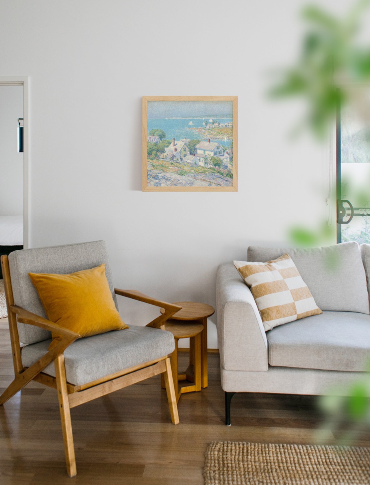 [額縁付き] ニューイングランド岬 チャイルド・ハッサム アートポスター 323×323mm 風景画 額装 天然木 ポスターフレーム 木製 絵画 日本製 お洒落 APFS021 - 3