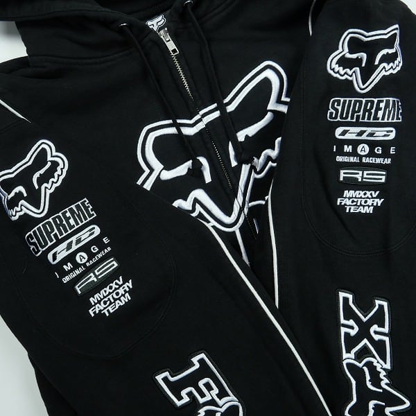 Supreme x Fox Racing Mサイズ ブラックパーカー Supreme x Fox Racing Zip Up Hooded Sweatshirts Black パーカー