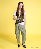 サイドペイントクロップドカーゴパンツ (KHAKI) CQ-46003