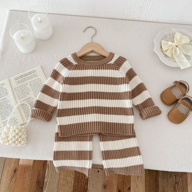 【冬作】ボーダーニット セットアップ