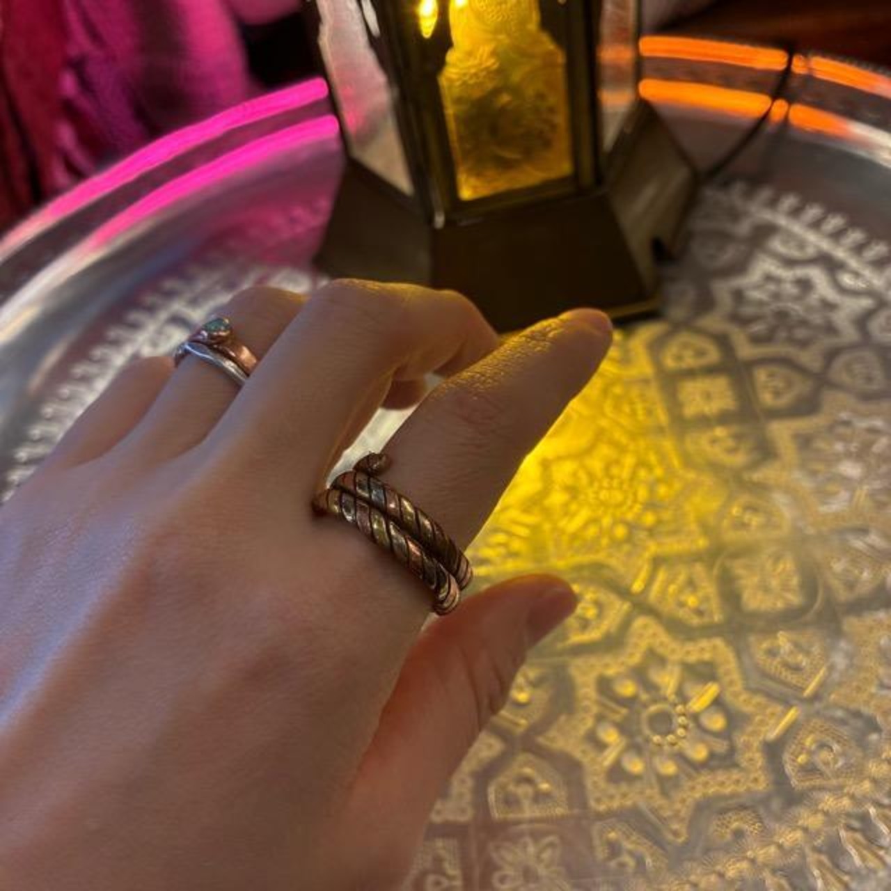 TOPANGA Jewelry 　コッパーブラススパイラルダブルリング　14号〜20号　銅　真鍮　指輪　アクセサリー　ジュエリー　プレゼント　レディース　ギフト