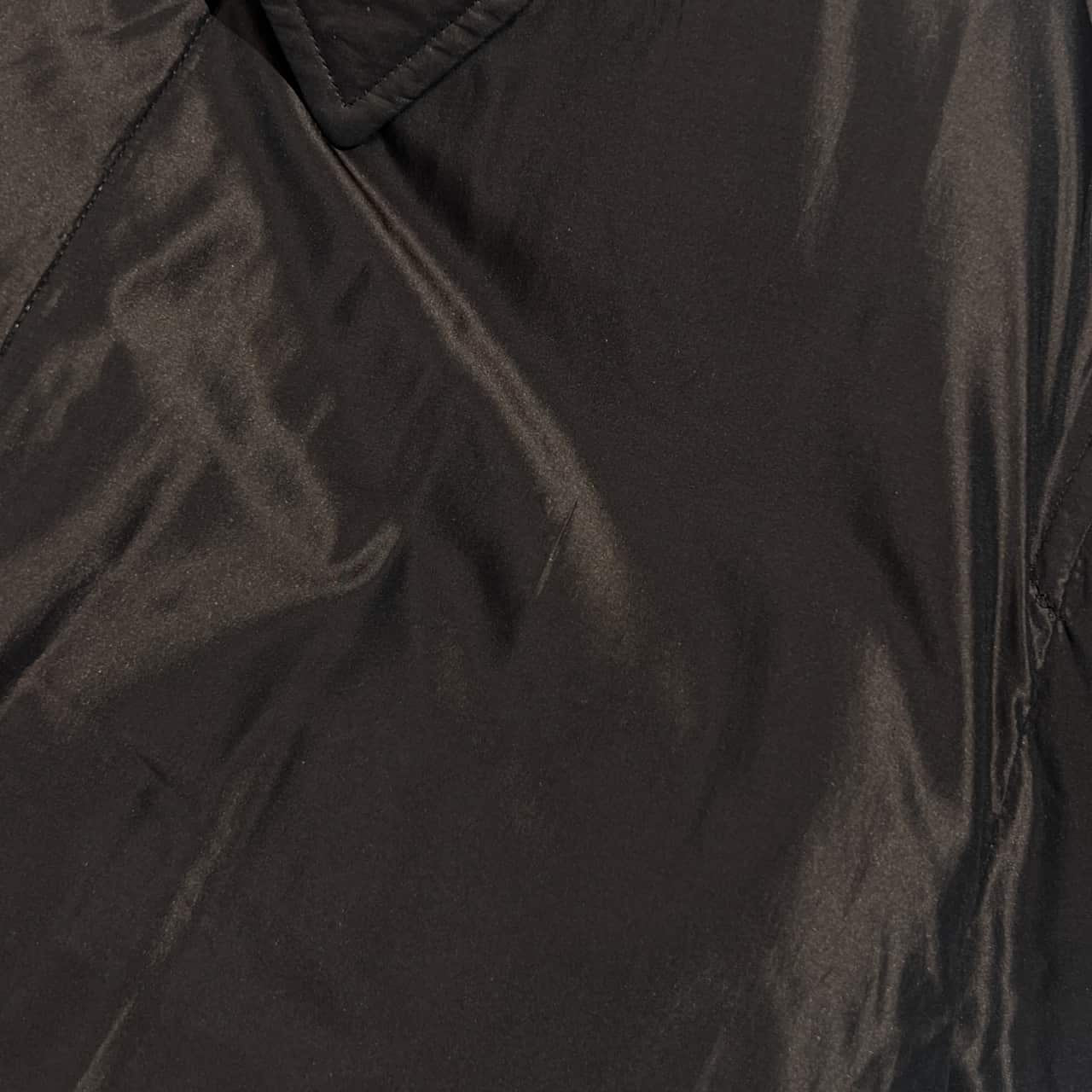 アクアスキュータム 比翼 シルク ライナー ダウン ステンカラー 38 M 黒 90s Aquascutum アクアスキュータム ダウンライナー付き シルク混