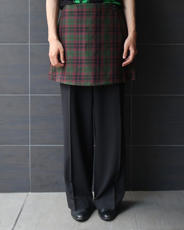 Checked wrap skirt