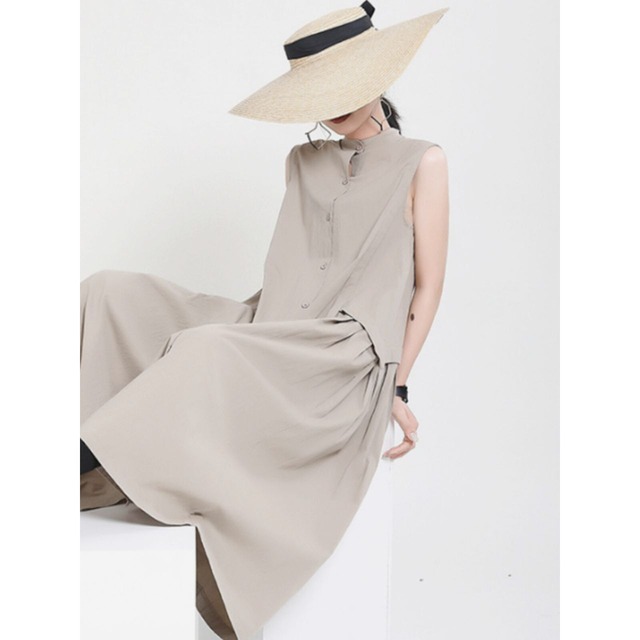 Sleeveless long dress C0319