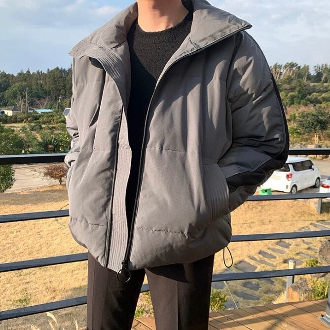 グレーサイドラインダウンジャケット Se375 韓国メンズファッション通販サイト 3seconds