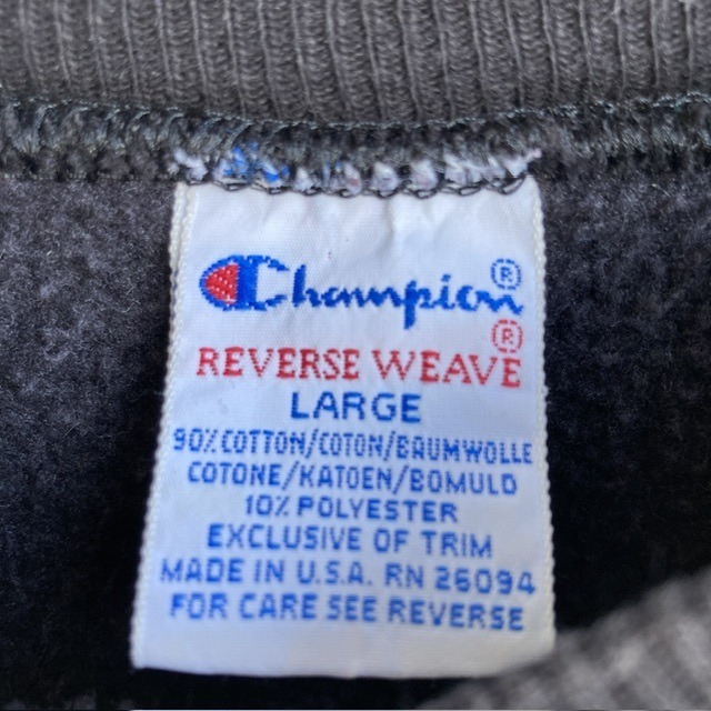 Champion リバースウィーブ スウェット 90s USA製 ブラック MOUNT ROSE 刺繍 ヴィンテージ古着 L 画像6