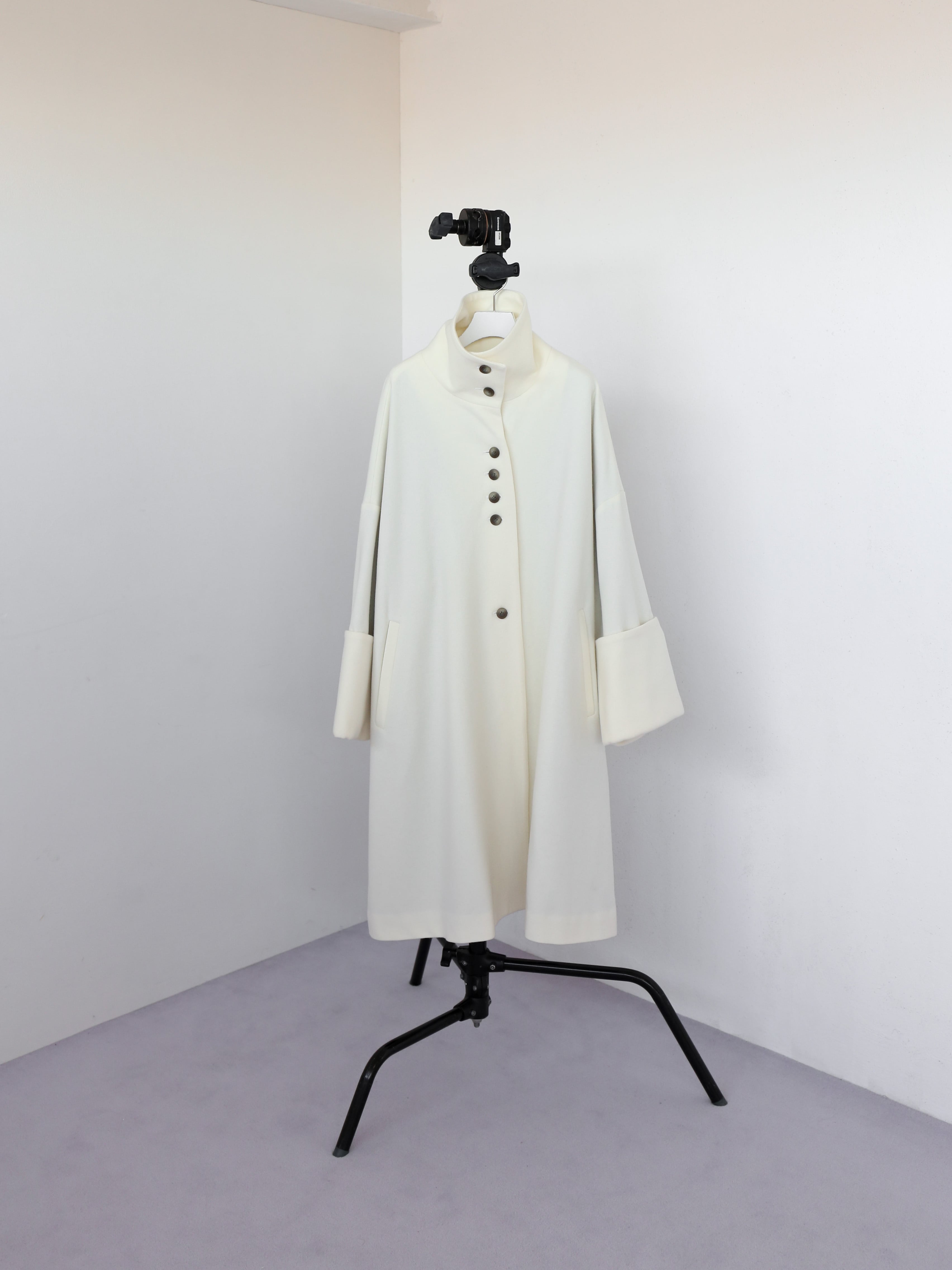 【Japan Made】stand collar wool coat（ivory） | Katrin TOKYO