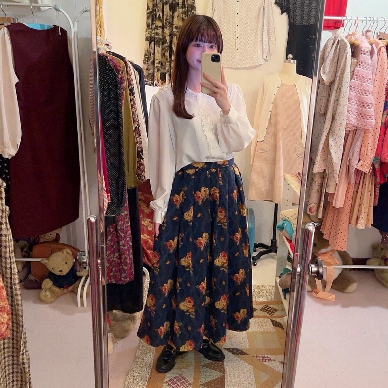 flower leaf lace white blouse