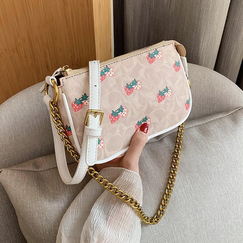 夏のレディーススモールバッグ2020新しい流行のファッションワイルドインチェーンショルダーアンダーアームバッグネットレッドメッセンジャーバッグ 手作りハンドバック43410560258