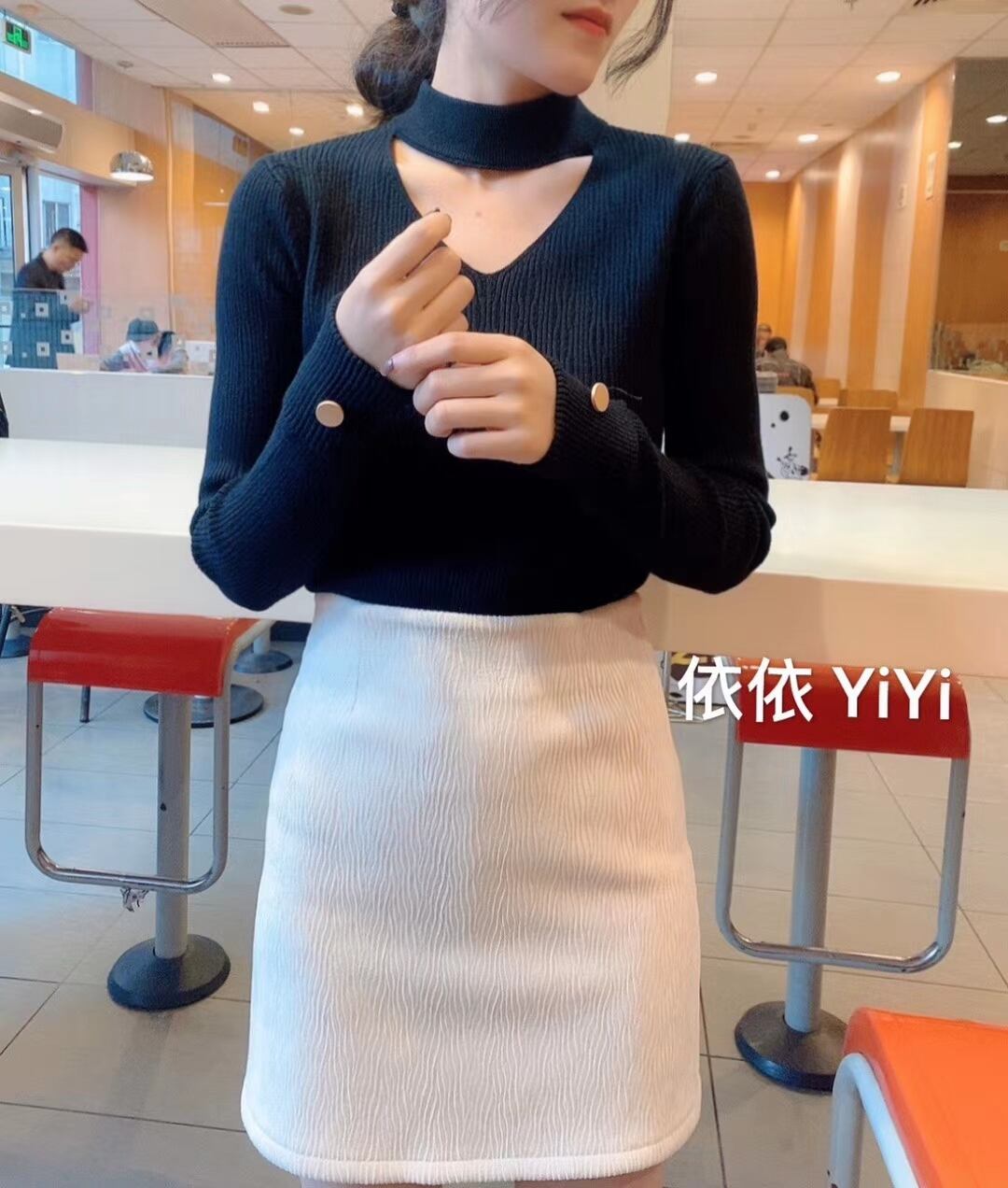 チョーカー風　ニットトップス　AJ111-D33