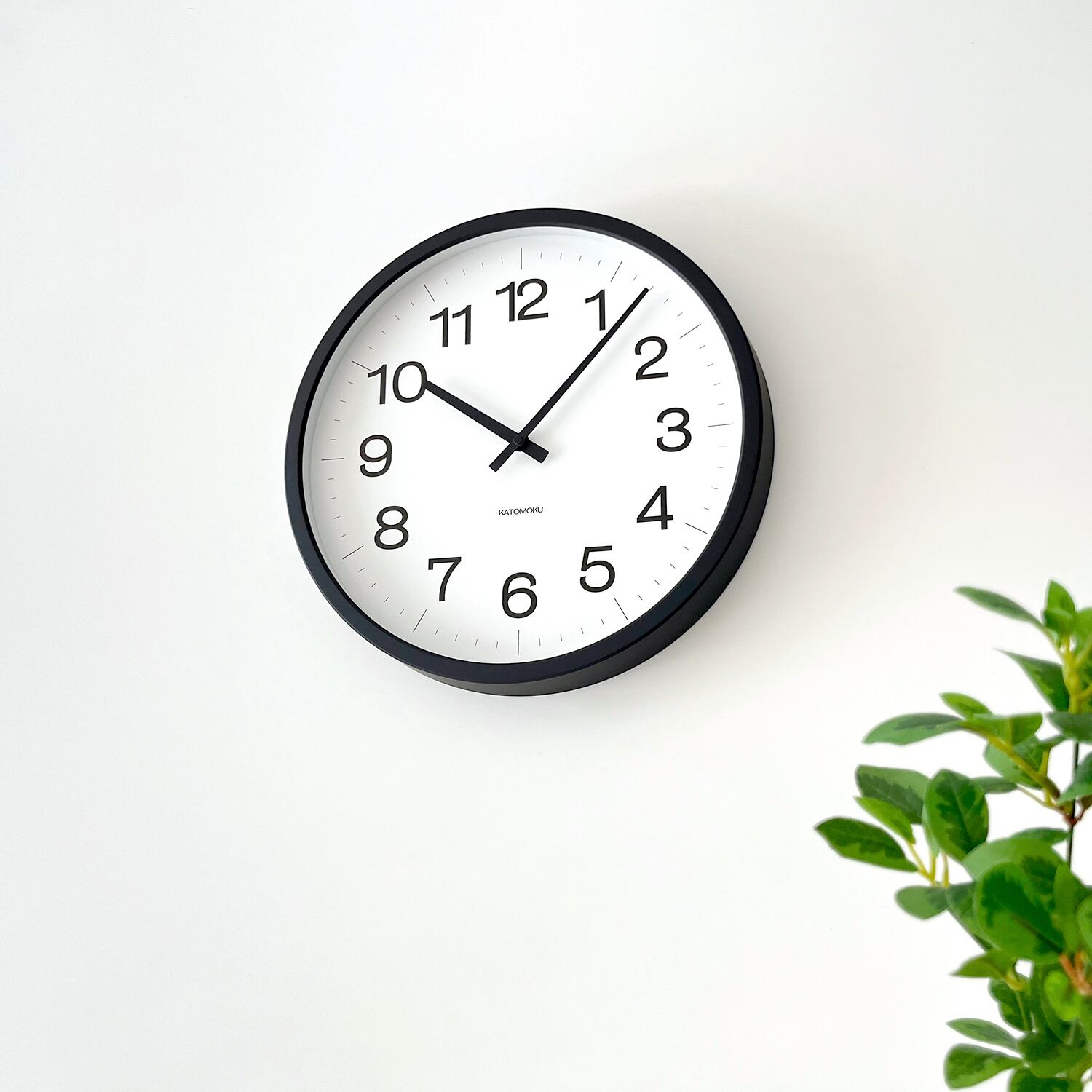 KATOMOKU muku clock 16 LL ブラック km-116BK 掛け時計 | 加藤木工