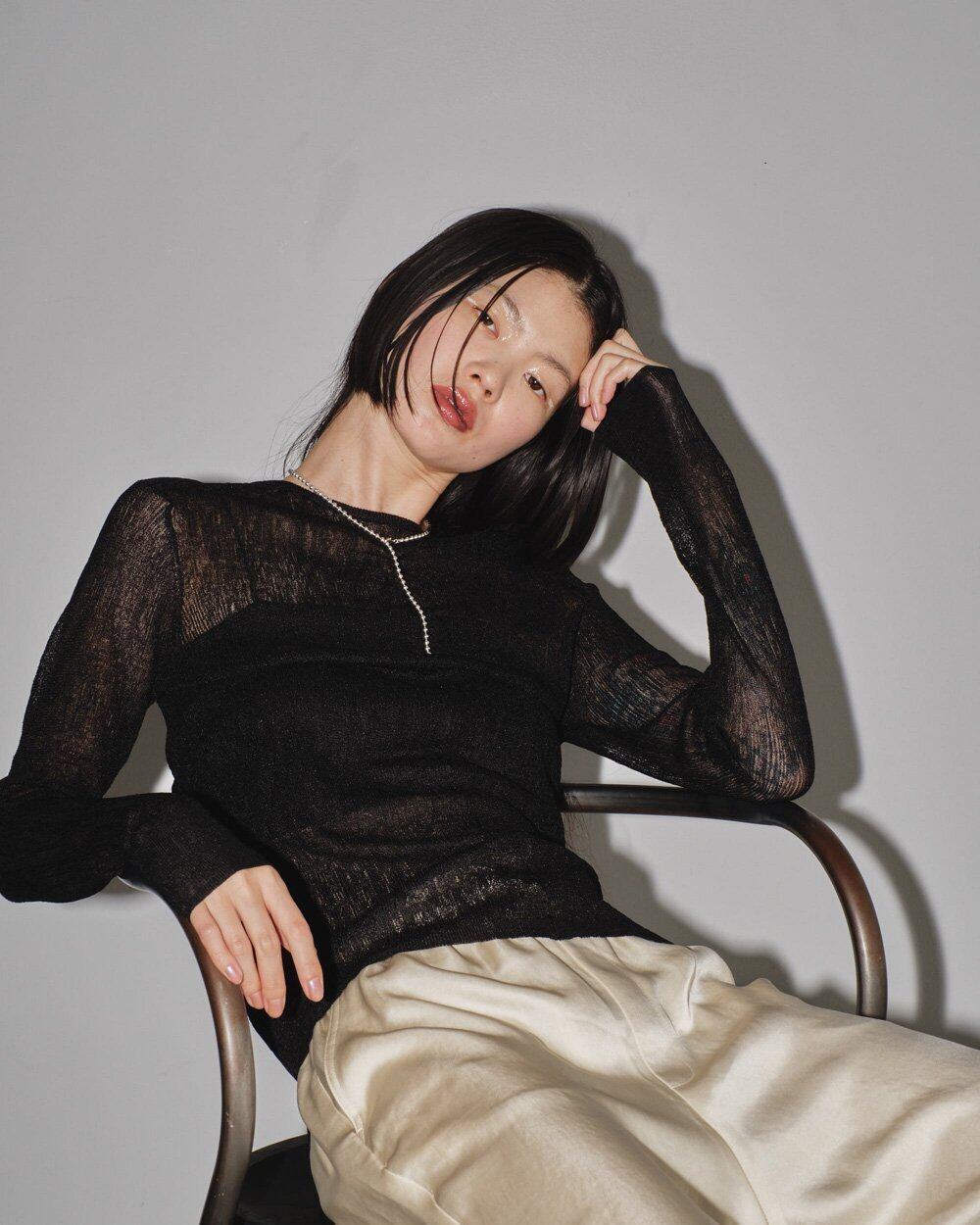 TODAYFUL Slit Sheer Knit スリットシアーニット Black | planet3rd