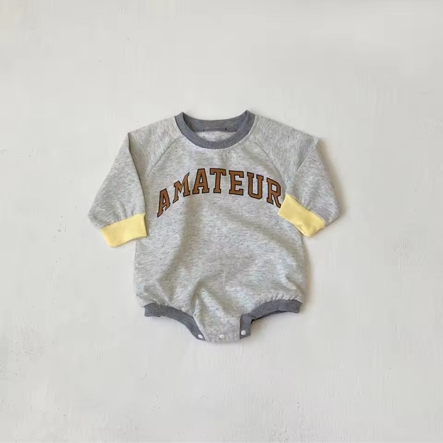 バイカラーつぶつぶロンパース