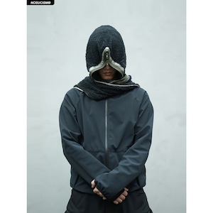 NOSUCISM_26SS_ 「随」 フード付きバイオニックフリース スカーフ