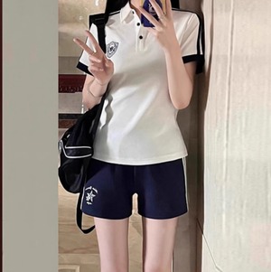 ツーピース 上下セット セットアップ レディース トップス シャツ ポロシャツ ショートパンツ ショート 半袖 襟付き かわいい カジュアル おしゃれ ラフ スポーティー ガーリー 存在感 ラブリー キュート ベーシック アクティブ サイドライン 春 夏 秋 ロングシーズン 部活 アウトドア ジム 公園 休日 スポーツ ダンス 韓国 オルチャン コーデ 楽ちん プレゼント プチプラ 普段使い 着回し インスタ映え S M L XL 小さいサイズ ビッグ カラバリ 白 ホワイト ブルー グリーン 春カラー