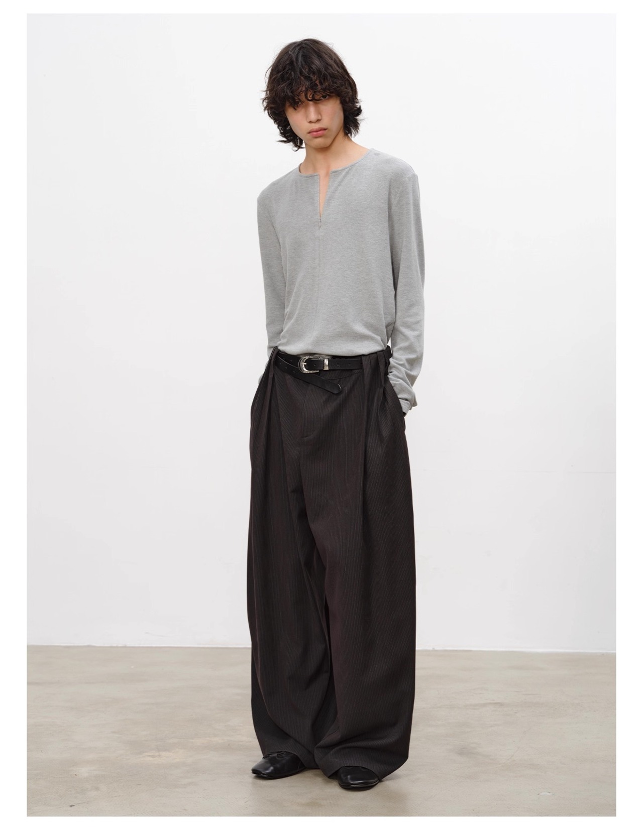 JCAESAR STUDIO Striped Wide Trousers