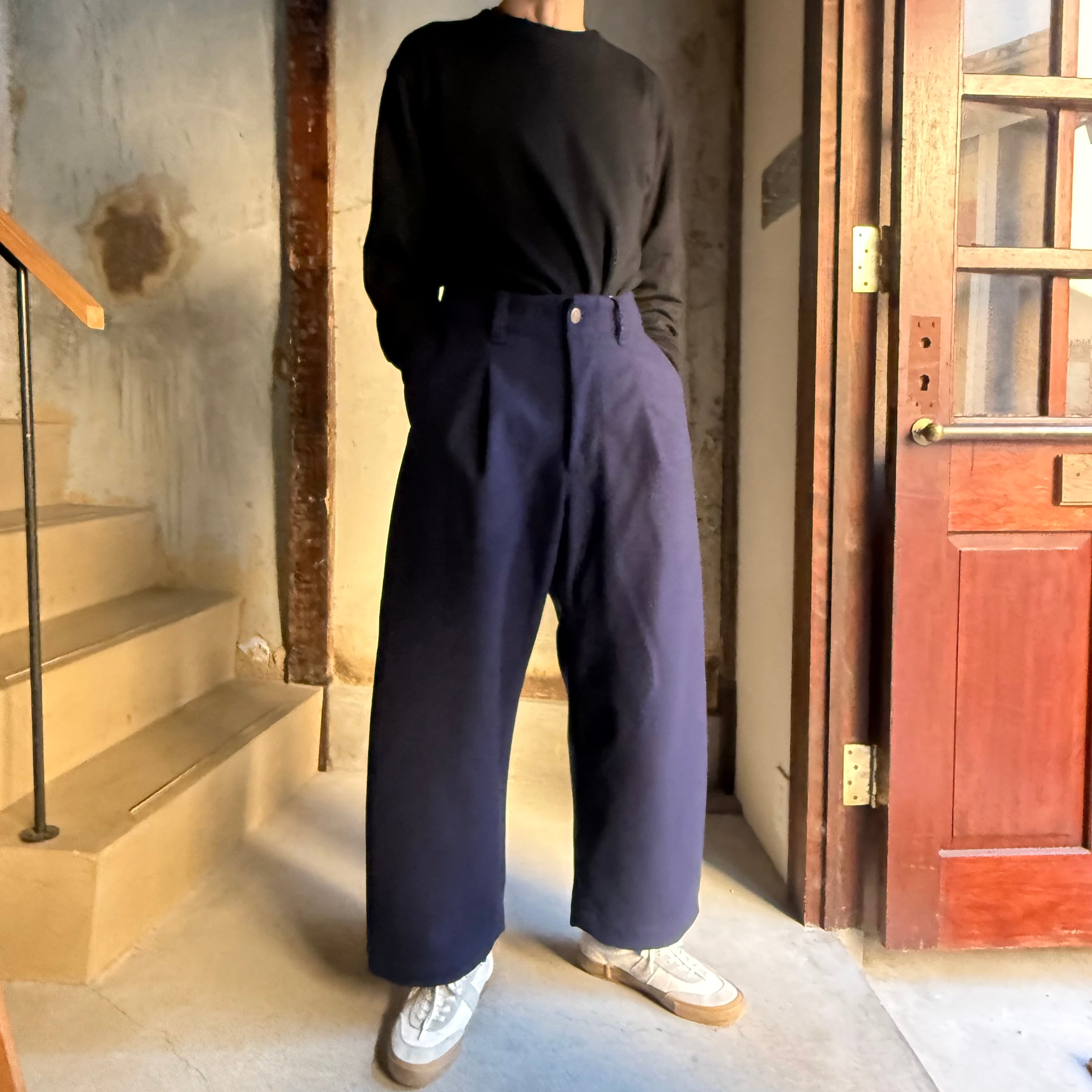 ASEEDONCLOUD アシードンクラウド HW wide trosers / Melton denim HW