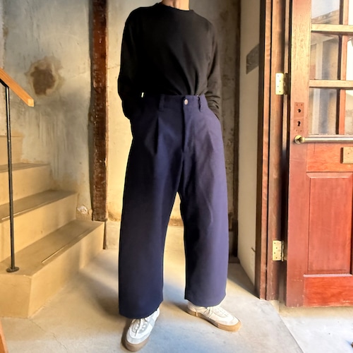 ASEEDONCLOUD アシードンクラウド HW wide trosers / Melton denim HWワイドトラウザーズ/メルトンデニム　#252509 BLUE