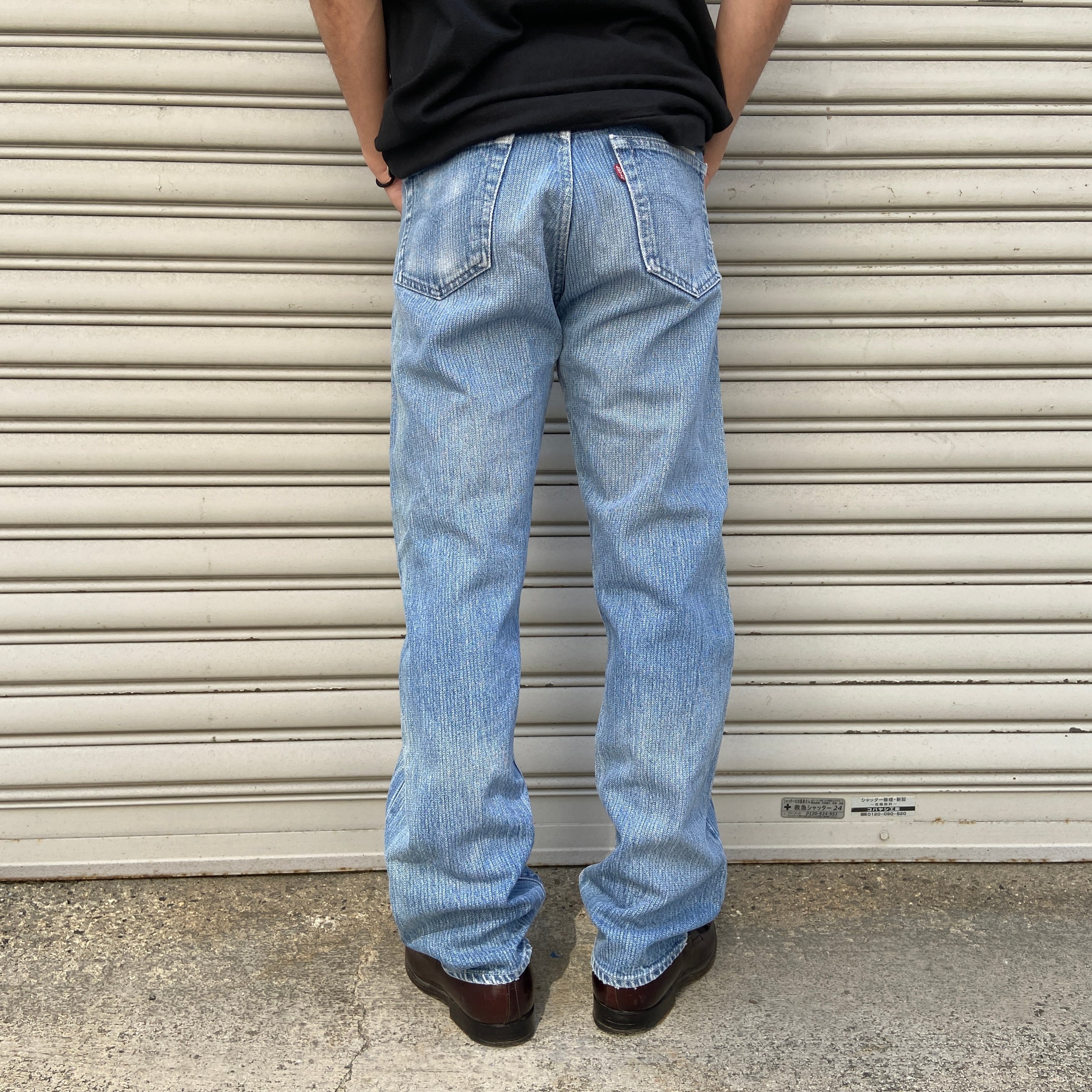 80s Levi's501 ストライプブルーデニムパンツW32L30 | 古着屋 Uan