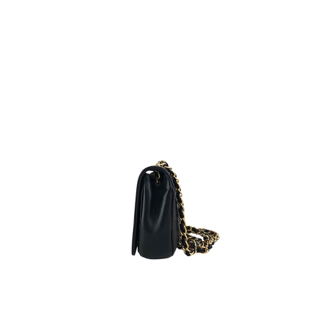 CHANEL シャネル ショルダーバッグ ブラック ココマーク ラムレザー チェーン vintage ヴィンテージ オールド p4crvh