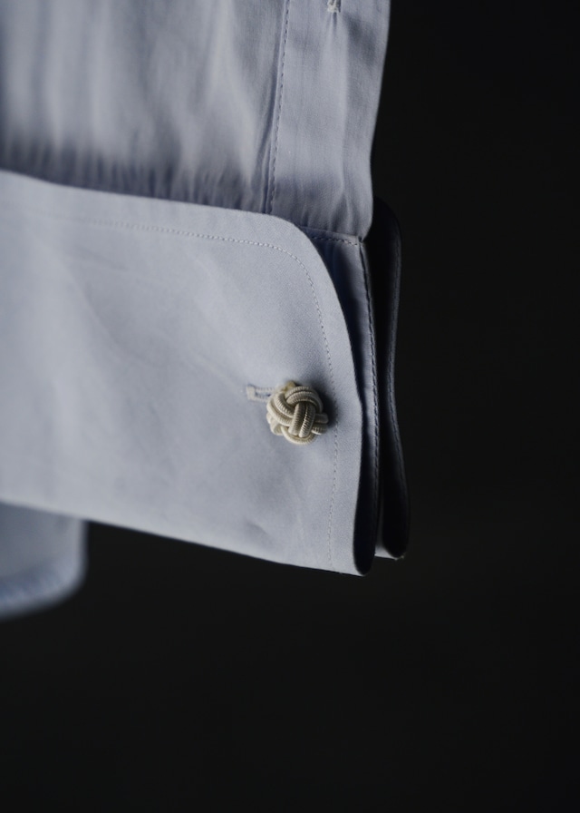 GUCCI wide collar silk knot double cuff cotton shirt