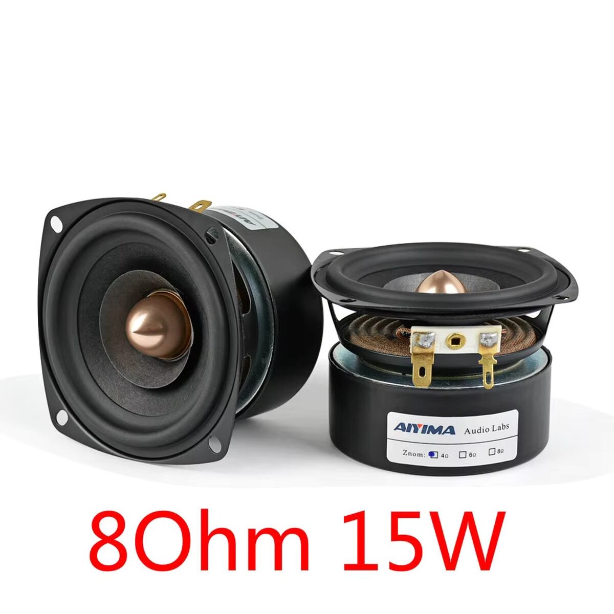 スピーカーユニット 2個 3インチ 15W ラウンド スクエア フルレンジ