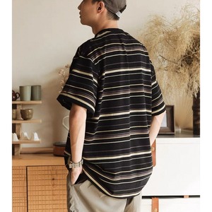 Multi border mock neck tee 1438