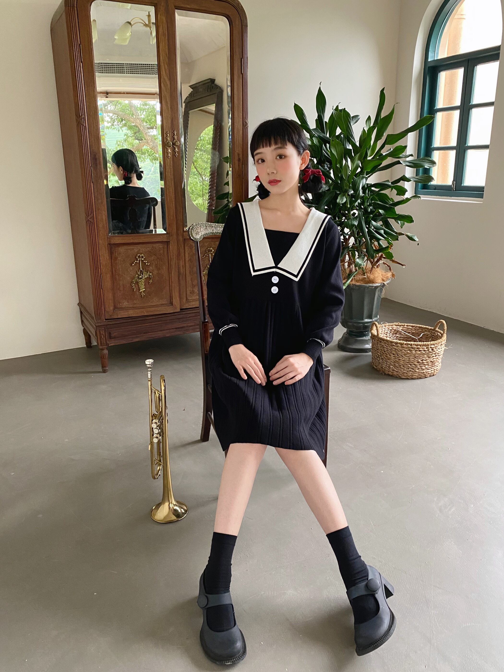 Malbon Golf 秋新作 長袖トップス＆スカート モノトーン 美品✨ Malbon Golf 秋新作 長袖トップス＆スカート モノトーン 美品✨限定