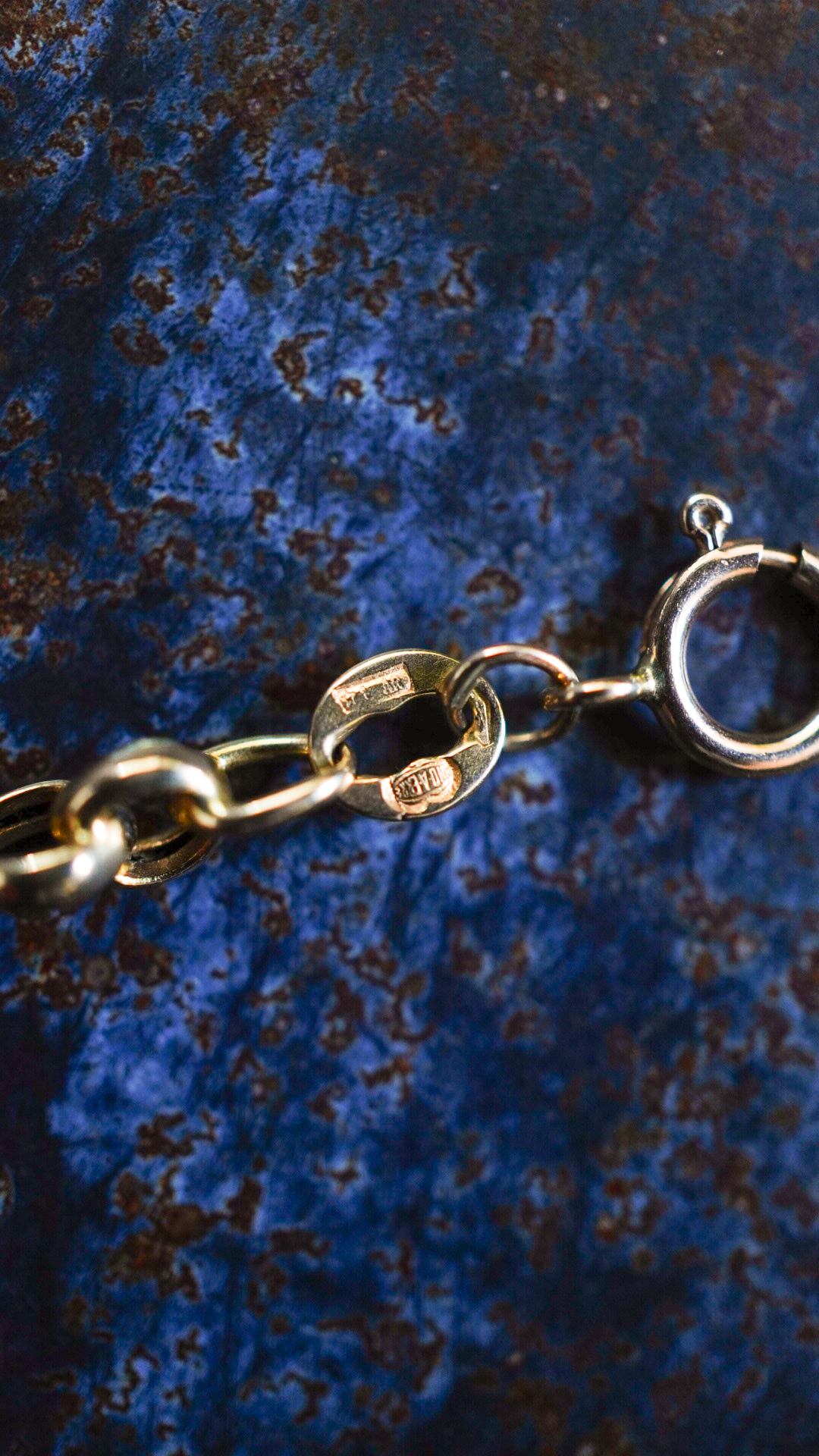VINTAGE】U.K. VINTAGE 9ct イエロー ゴールド オーバル リンク