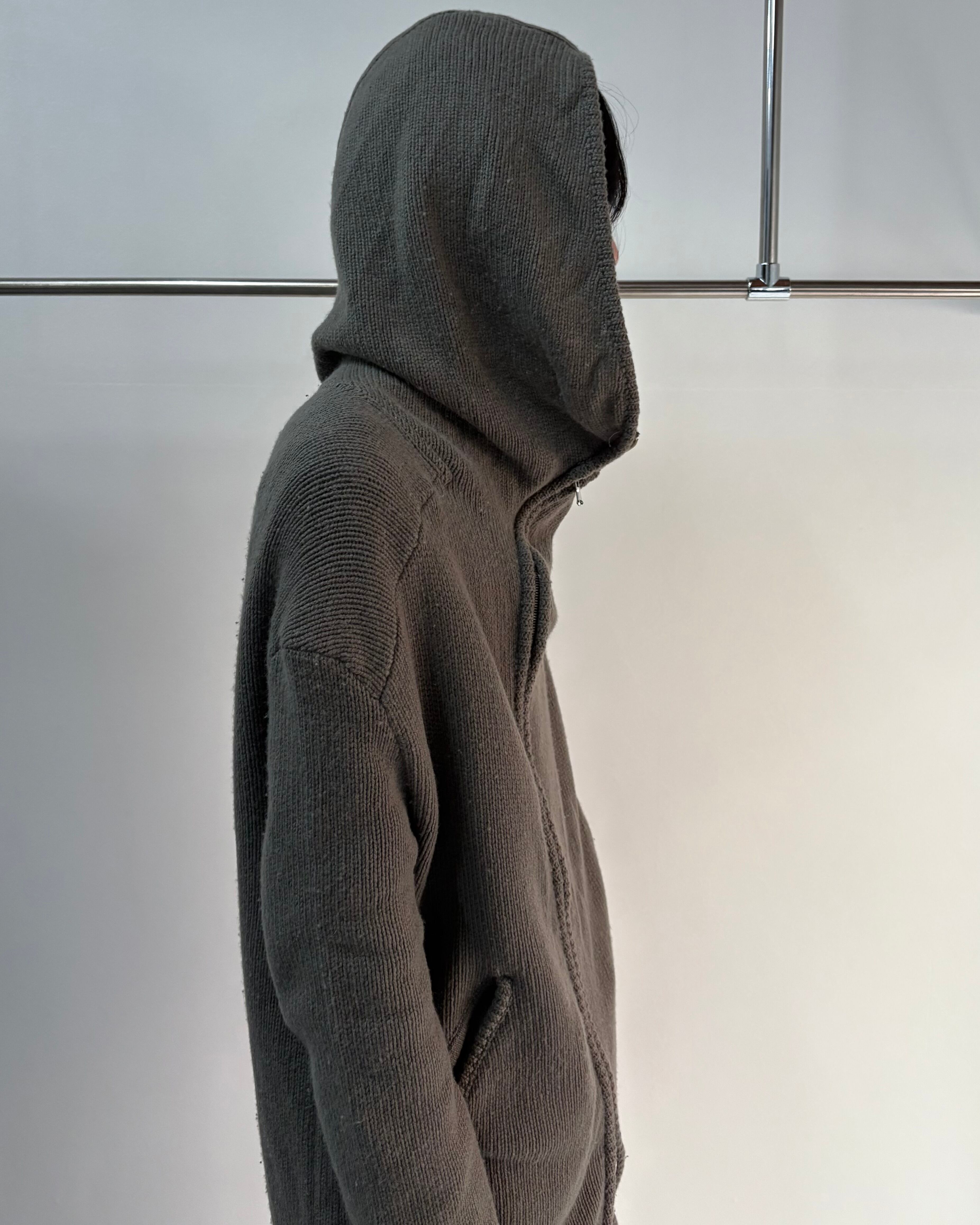 DAMIR DOMA】zip up knit hoodie | blendmarket