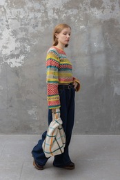 Colorful Crochet Border Top Knit