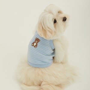 【予約】[ thesallyslaw ] Roony bear top｜Cloud Blue