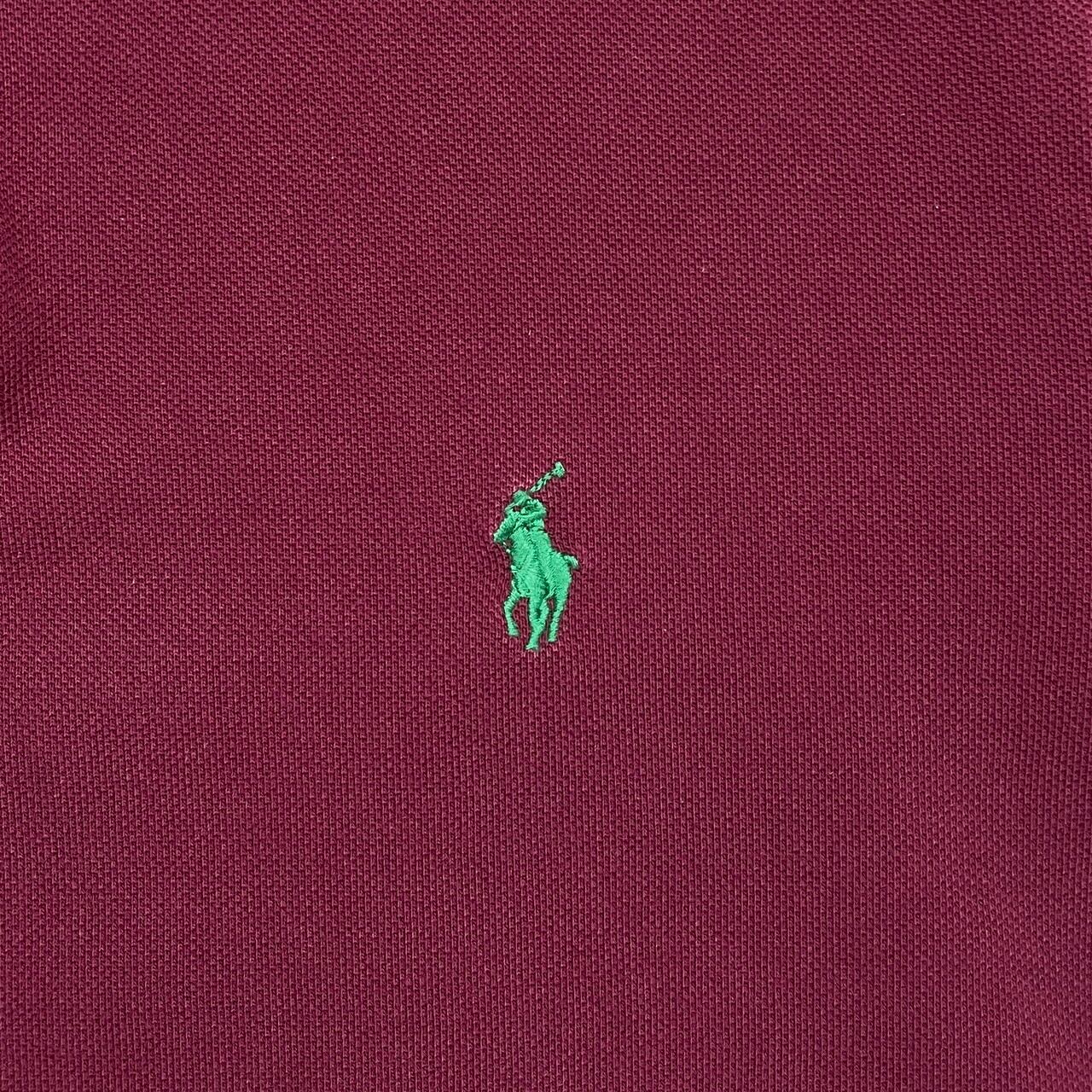 【Polo Ralph Lauren】美品 ポロシャツ バーガンディ M Polo Ralph Lauren ポロラルフローレン ポロシャツ 鹿の子 メンズM