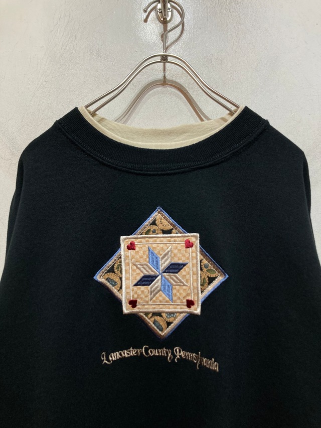 “Lancaster” Oversized Embroidery Sweat Shirt RENGA CLOTHING STORE
