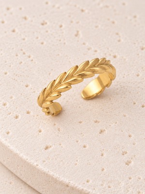 316L hawaiian maile ring  #r09