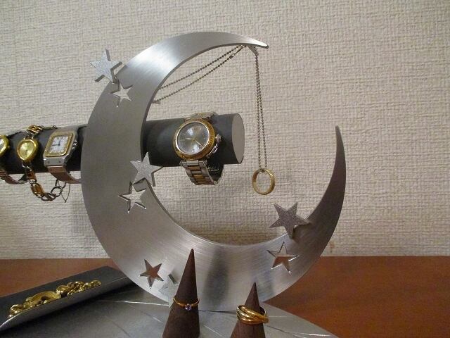 リーフ三日月腕時計、ネックレス、リングスタンドトレイ　ブラック リーフ三日月腕時計、ネックレス、リングスタンドトレイブラック