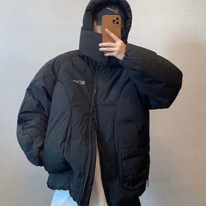 取り外し可能なフード付きヘビーウェイトコットンブルゾン　1034