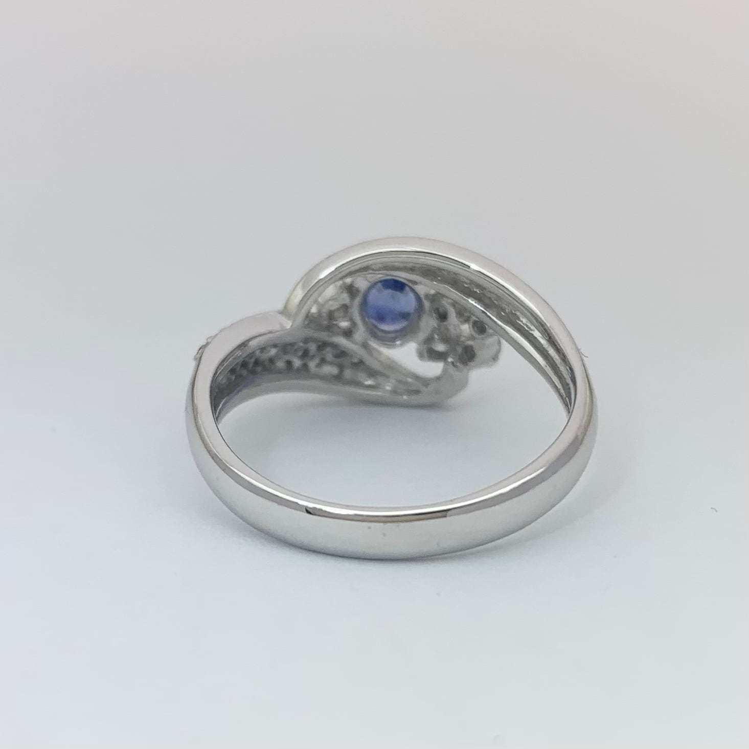 Pt ナチュラルサファイアダイヤリング 0.40ct 12号 | ジュエリー