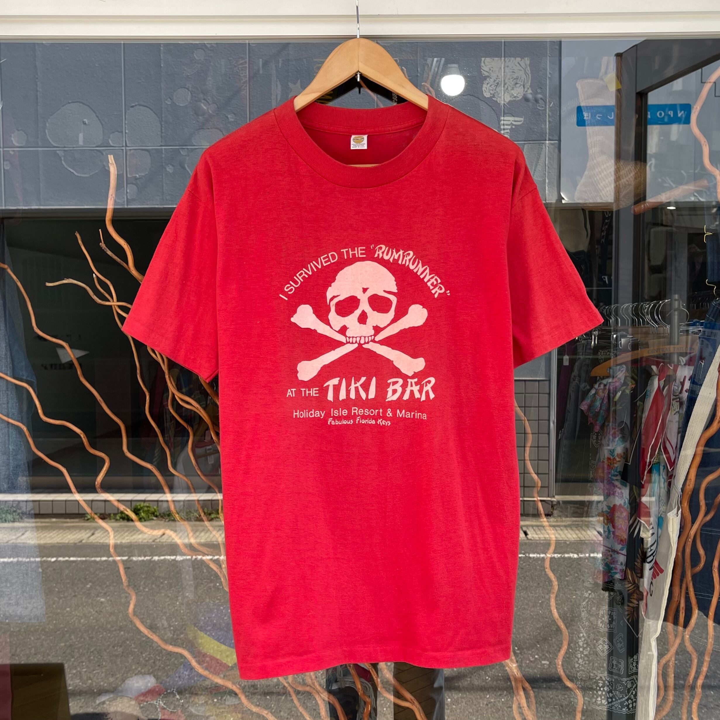 【Sz:L】70-80s Tiki Bar プリントTシャツ MEDALLION Made in USA