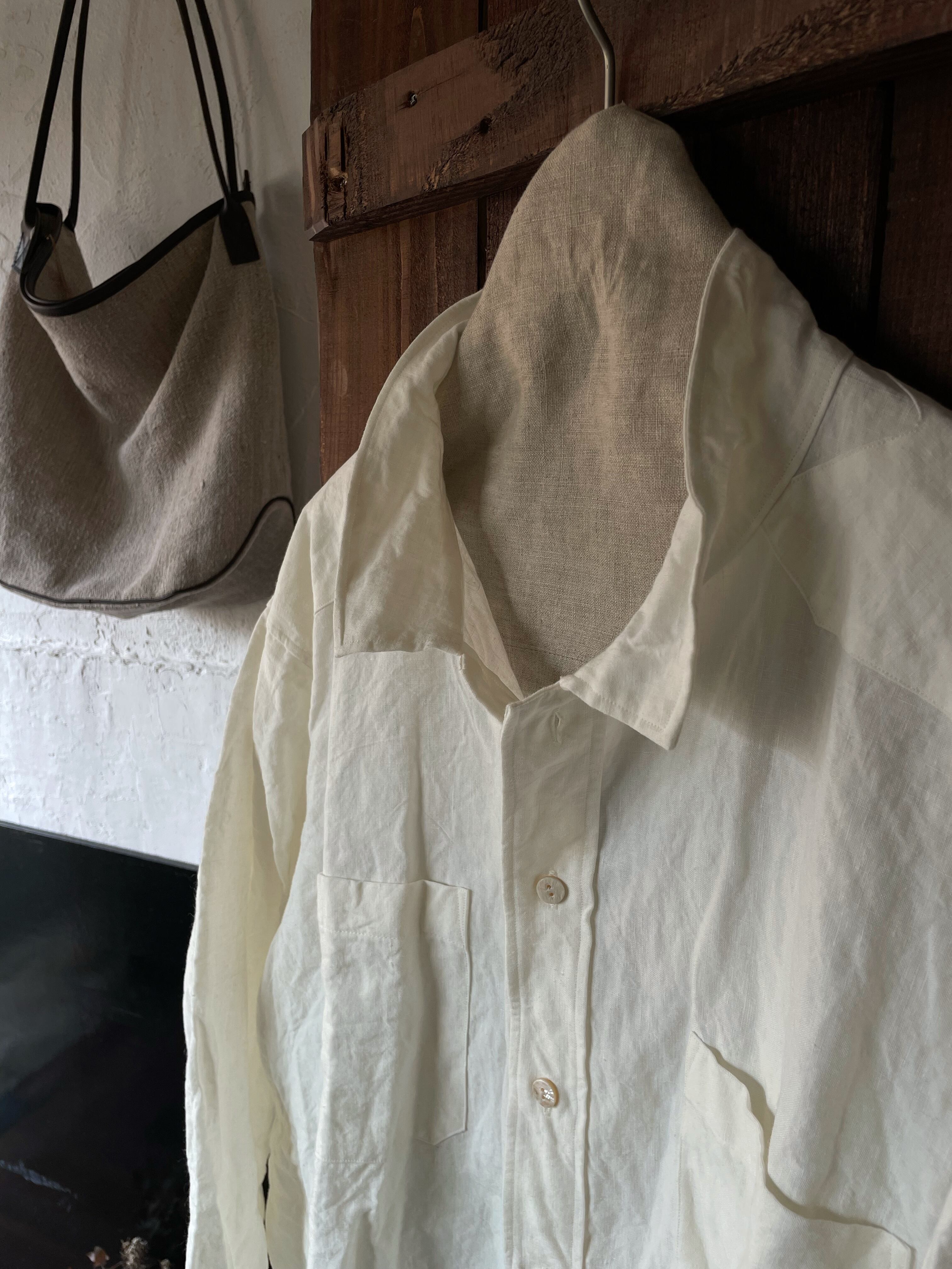 ANSNAM 牛飼いシャツ white | TALE COCOON 