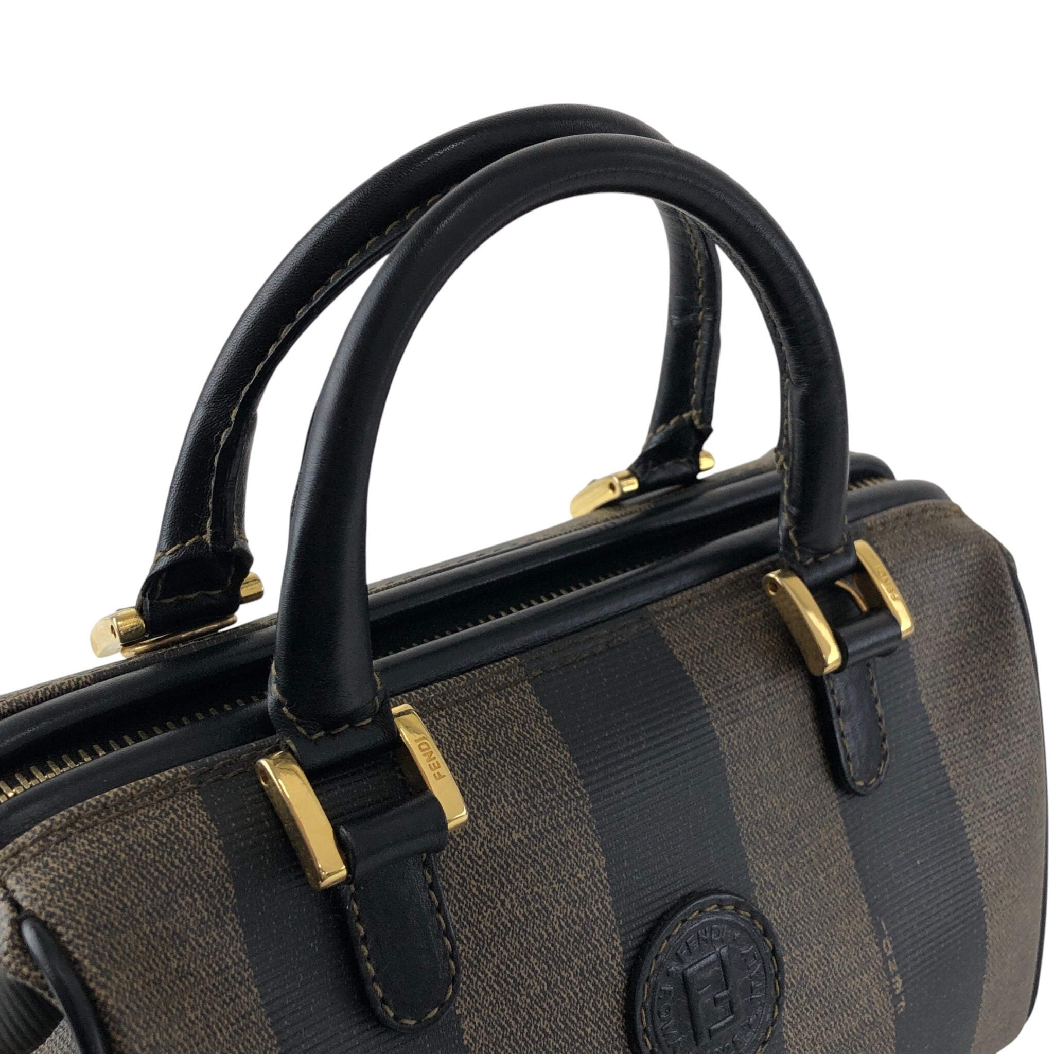 FENDI フェンディ ぺカン ショルダーバッグ ブラック FFロゴ PVCレザー