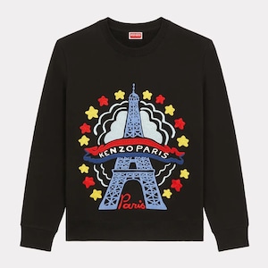 【KENZO】KENZO DRAWN VARSITY SLIM SWEAT(BLACK)